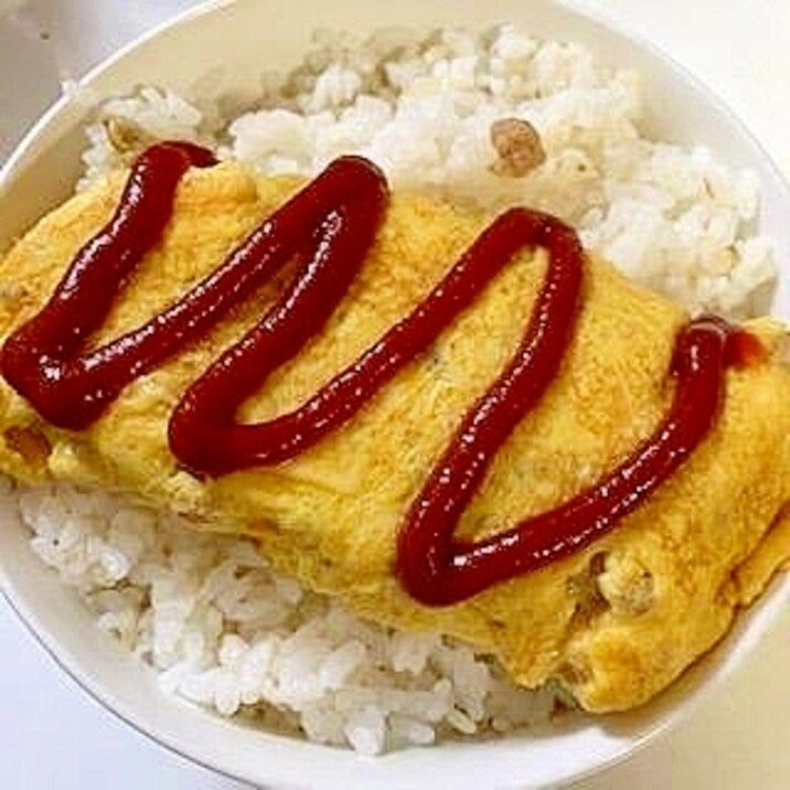 ミートオムレツで　オム丼